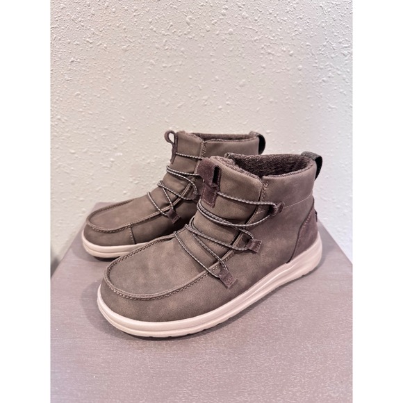 Hey Dude Eloise Recycled Leather Coffee Casual Ankle Boots Womens Size 6 - Picture 1 of 5